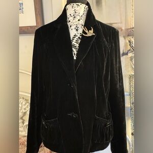 Black Silk Velvet Women's Blazer!